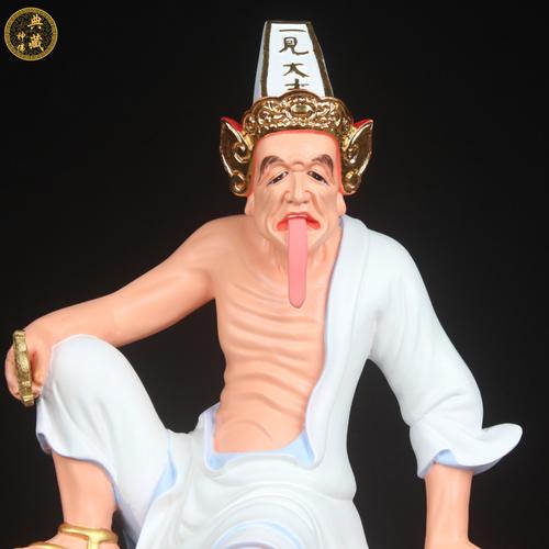 神像七爷八爷摆件坐款树脂道教阴神谢范将军摆件