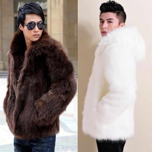 秋冬季新款仿狐狸毛皮草外套男加厚保暖常规款休闲毛绒风衣毛外套