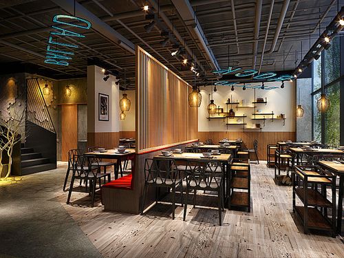 年轻人崇尚的南昌工业风格餐厅装修设计