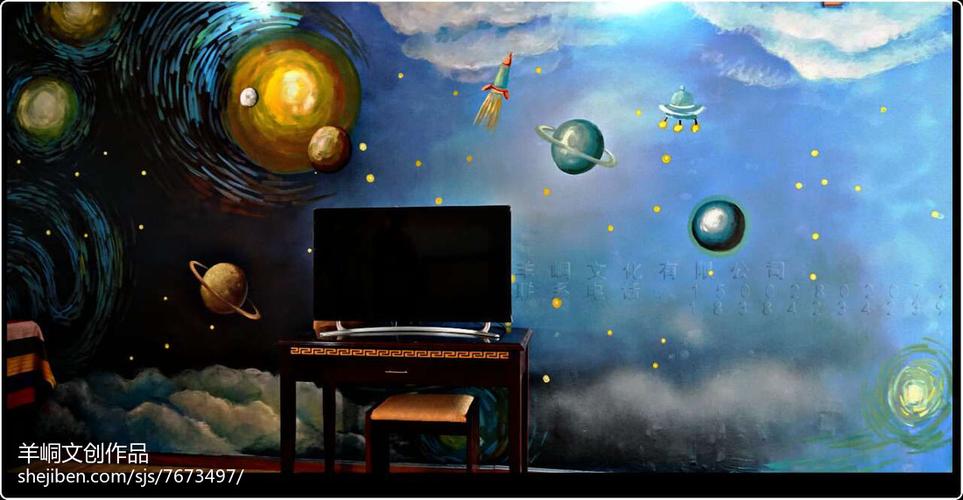 个性星空墙绘涂鸦2666098