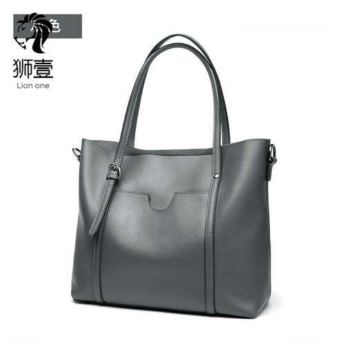 one) 品牌大包包女新款皮质女包简约时尚百搭单肩包大容量软皮包手提