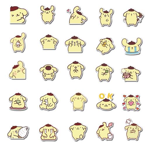 50张布丁狗可爱手账贴画笔记本平板电脑手机壳行李箱卡通防水贴纸