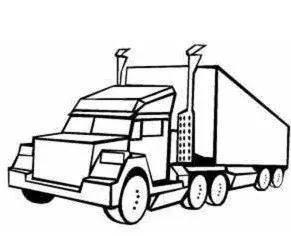 大货车司机开车简笔画