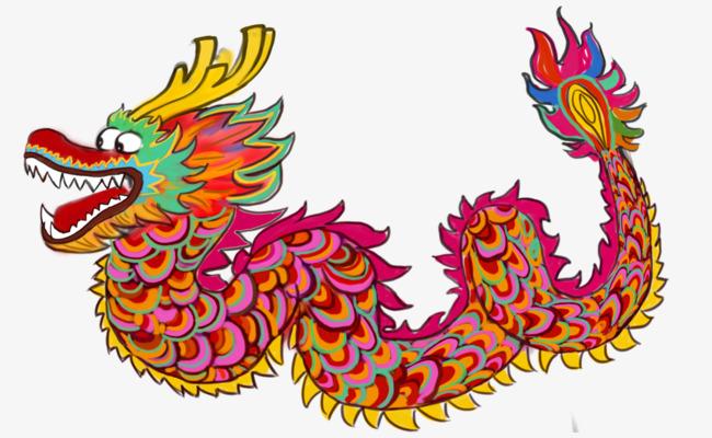 二月二龙抬头传统节日卡通手绘龙祥云