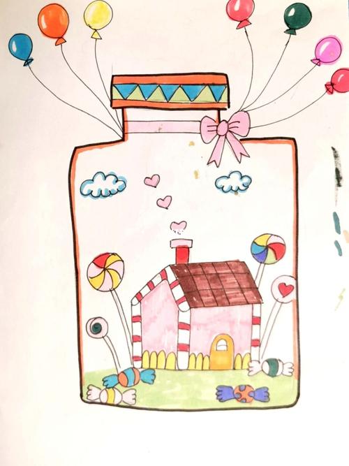 瓶子里面的世界_儿童画_创意儿童画_文化_绘画