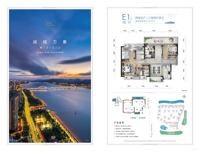 梧州万达滨江城10幢/17幢e1户型119.37㎡户型图_首付