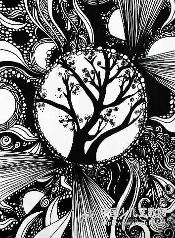 儿童画-树之联想-《少儿画苑》第27届国际少儿书画