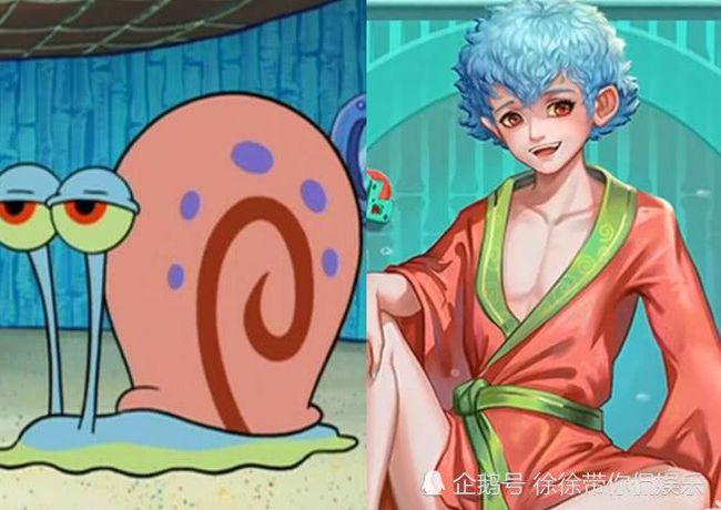 海绵宝宝主角们拟人化派大星变海滩男模小蜗真人让女神沦陷