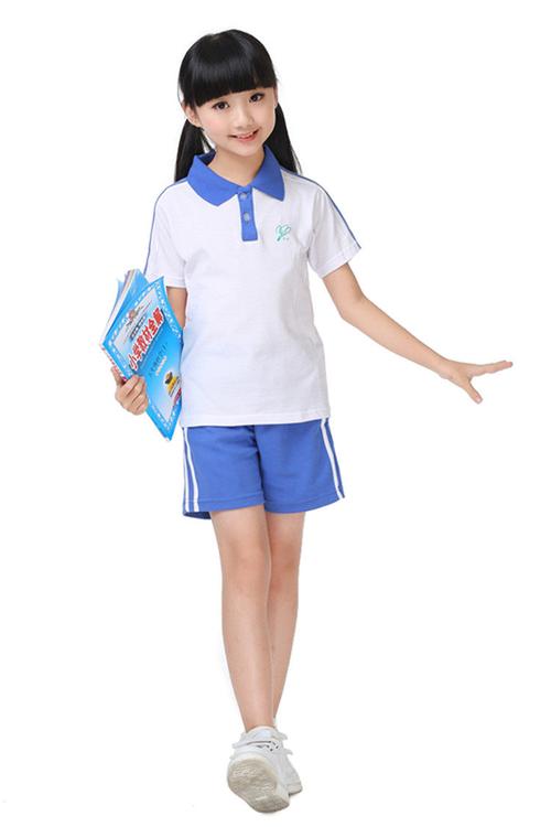 正品深圳市小学生统一校服 女款短袖短裤春夏季运动套装上衣 短裤