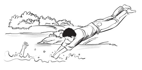 耿高鹏跳河救起落水少年.沈江江 绘