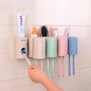 全自动挤牙膏器套装抖音牙膏挤压器牙刷架子吸壁式牙膏牙刷置物架
