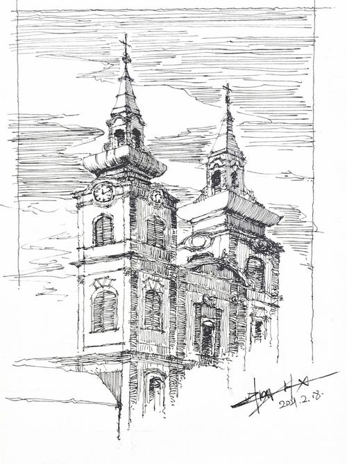 钢笔建筑速写2.18