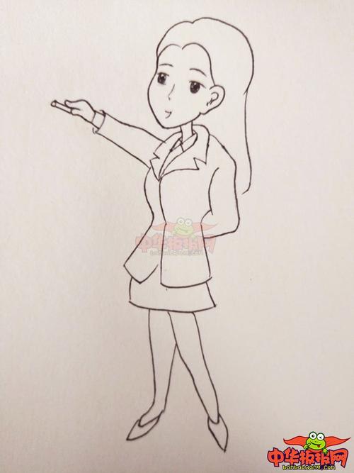 老师简笔画怎么画,长发女老师简笔画教程
