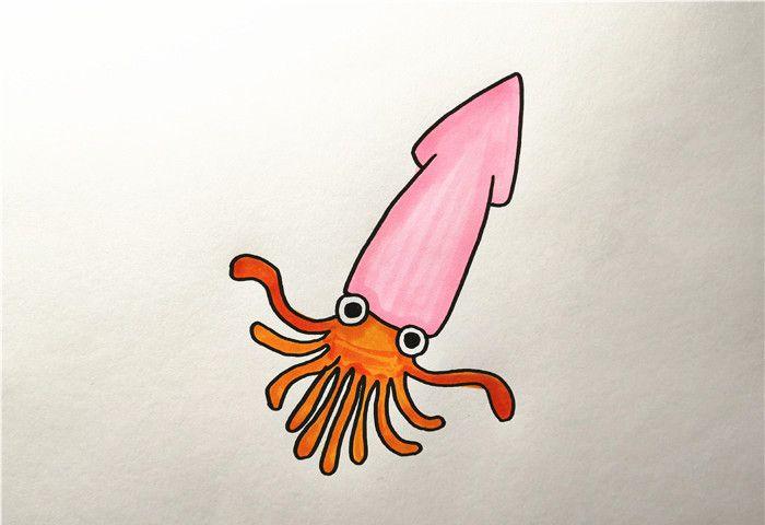 乌贼怎么画简单又好看