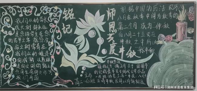 德清求是高中铭记师恩共度中秋记高二年级九月主题黑板报