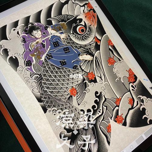 老传统文身|鬼若丸治鲤_纹身_鲤鱼_日本_源氏怎么样_樱花_宝宝起名