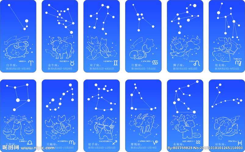 十二星座星空连线图十二星座的星图连线图图片