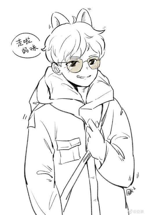 王源饭绘简笔画,少年神韵跃然纸上