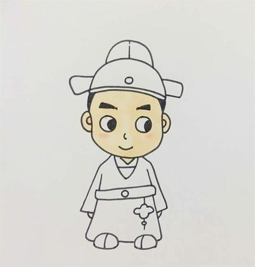 古代诗人简笔画步骤图解67教程