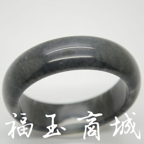 福玉商城天然新疆和田玉烟灰色玉石手镯 和田玉手镯批发88007229