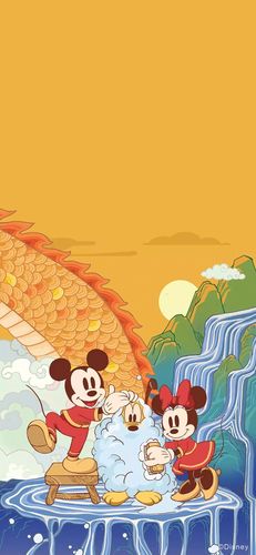 树华美术转运壁纸  图源自:公众号 @树华美术 迪士尼米奇米妮壁纸