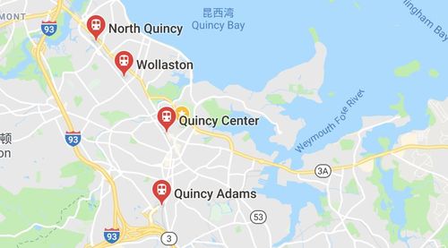 位于昆西的红线地铁站 图片来自谷歌地图