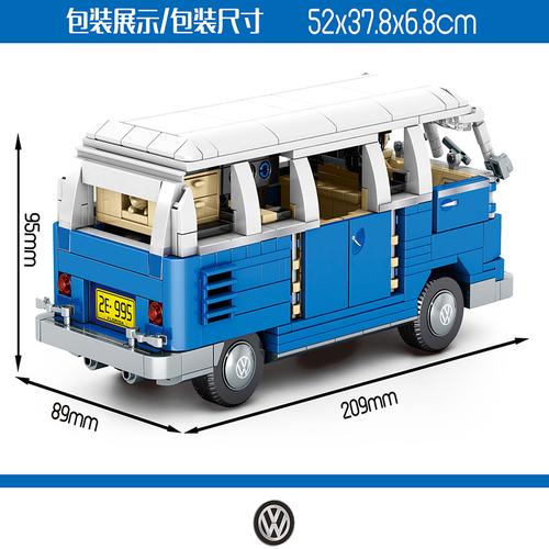 森宝积木701810汽车博物馆系列大众t1旅行车拼装模型