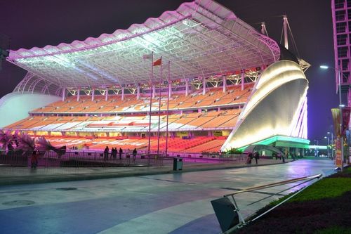 广州海心沙亚运公园场馆夜景