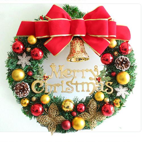 2017新款圣诞花环藤环50cm圣诞节装饰品场景酒店商场橱窗道具挂饰