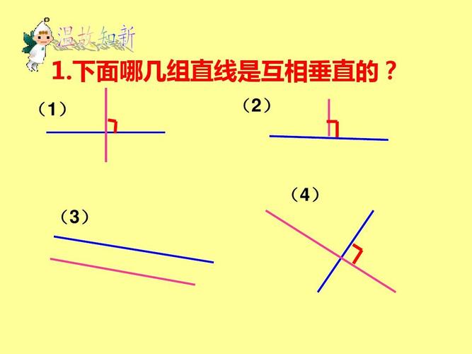 下面哪几组直线是互相垂直的? ( 1) ( 2)