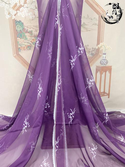 【 灵兰珏】原创汉服天丝雪纺印花布料 宋制襦裙齐腰褶裙古装唐装