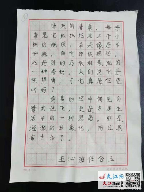 用心写字,踏实做人——德安三小举行硬笔书法比赛(组图)