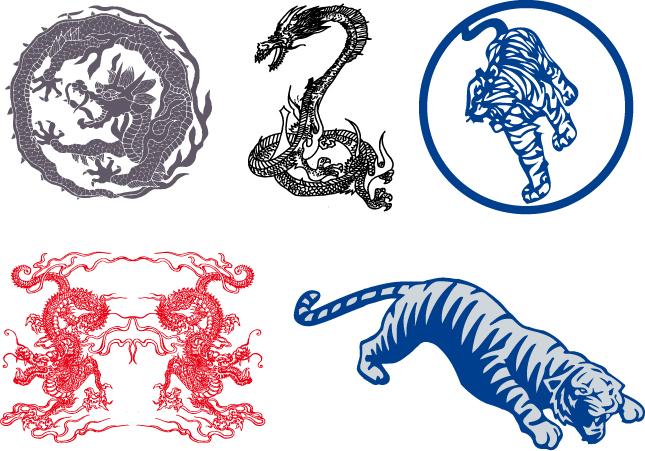 龙虎图案