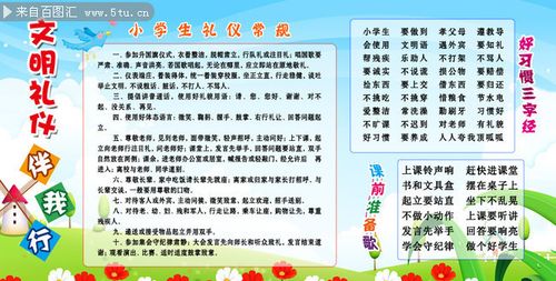 小学生文明礼仪宣传展板
