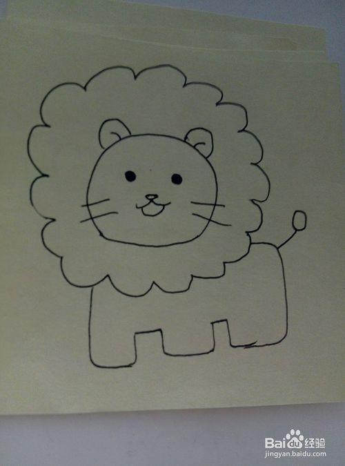 怎么画一头可爱的小狮子少儿简笔画