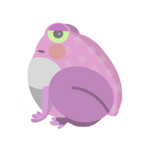 手绘粉色的青蛙插画图片