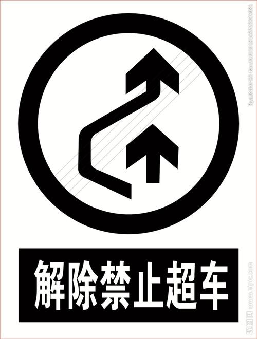 解除禁止超车道路交通标志图片