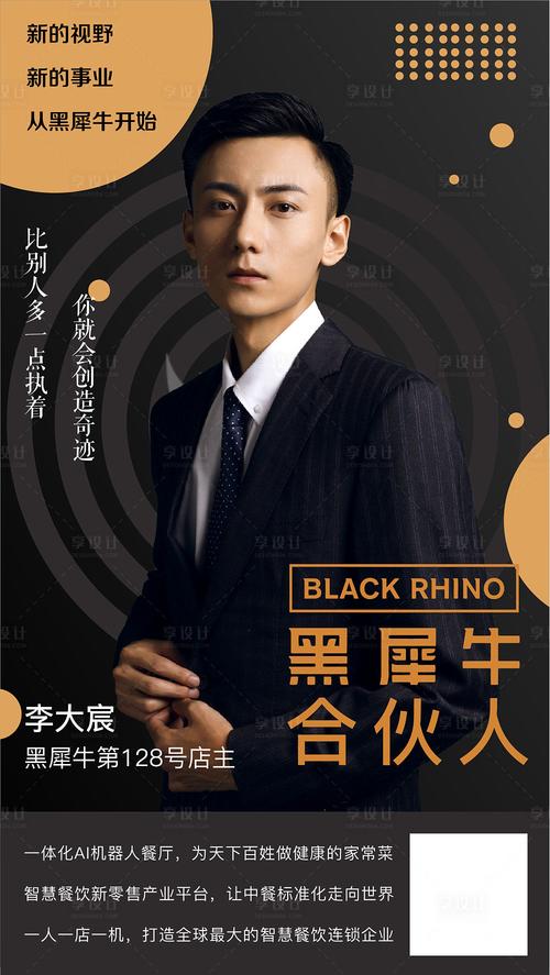 【源文件下载】 海报 人物 讲师 合伙人 黑金 简约