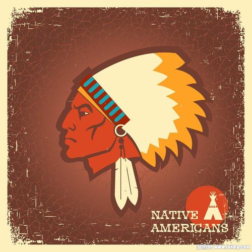 图片下载,卡通印第安人插画,印第安人插画,土著人插画,印第安人logo