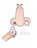 填塞双侧鼻孔,填塞时间以病人耐受为主,可短时间多次训练,循序渐进.