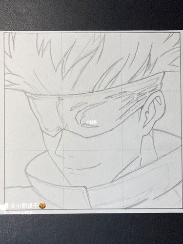 手绘|咒术回战61 五条悟 「线稿」_咒术回战_五条悟