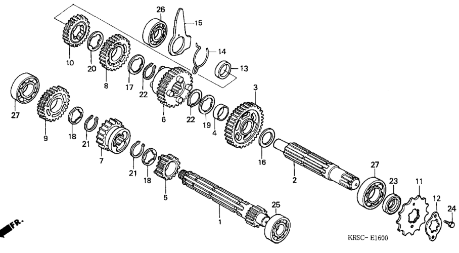 弯梁摩托车主副轴垫片的位置安装?