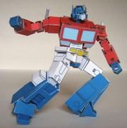 立体折纸手工diy 变形金刚擎天柱 动画版 机器人 3d纸模制作