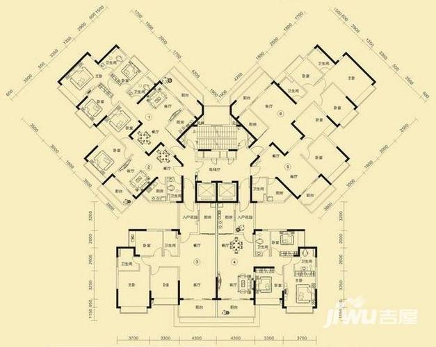恒大雅苑恒大雅苑户型图 6,18,19号栋户型平面图