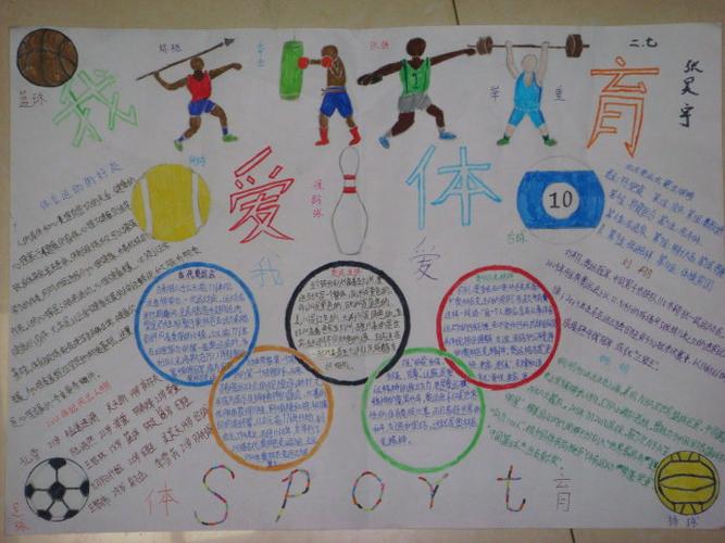      语文马老师组织了一次《感受体育,热爱运动》手抄报