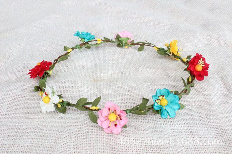 热卖爆款海边外景花环头饰头环头花 diy手工制作 花环批发20170