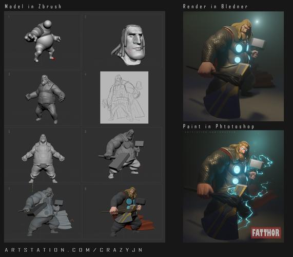 胖雷神|插画|游戏原画|疯景 - 原创作品 - 站酷