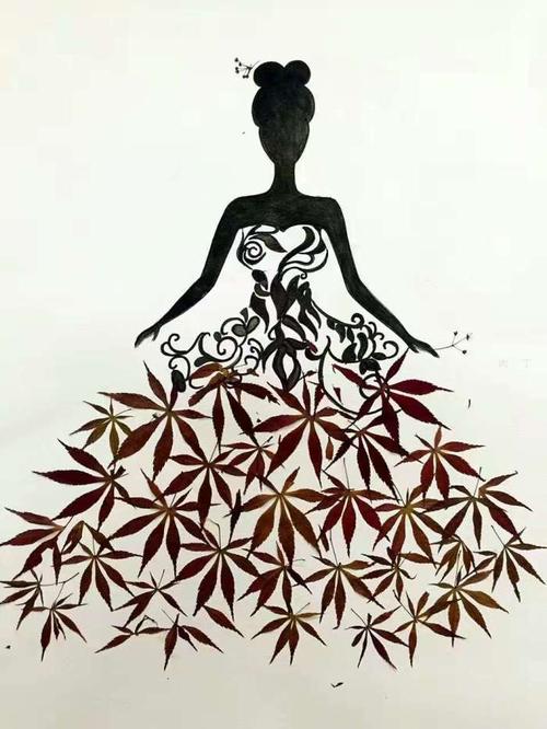 其实跟纸上画画的道理是一样的,树叶粘贴画通过精巧设计和拼贴,给予