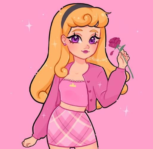 画师绘制q版迪士尼公主,当公主不再穿公主裙,现代装扮