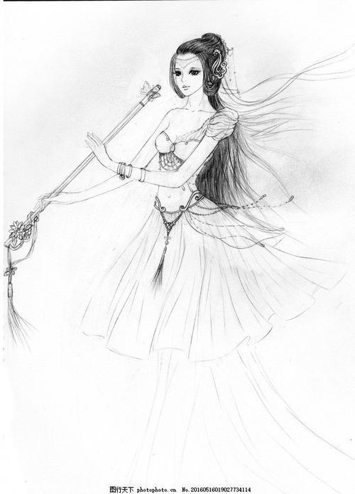 古风画 美女 手绘 铅笔画 古风 画 美女 设计 文化艺术 绘画书法 72